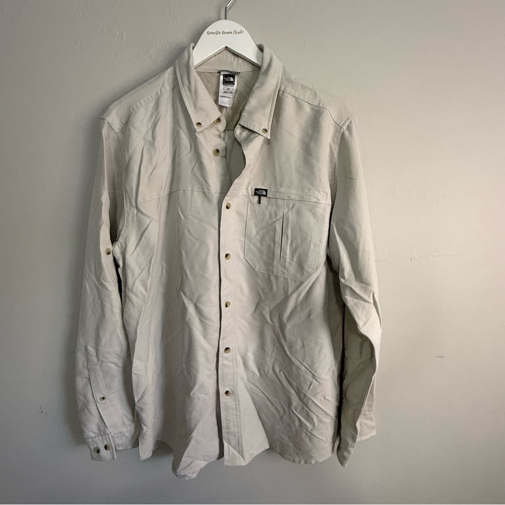 THE NORTH FACE Men’s Gray Button Down Shirt Outdoor Gorpcore Hiking A412 Size L